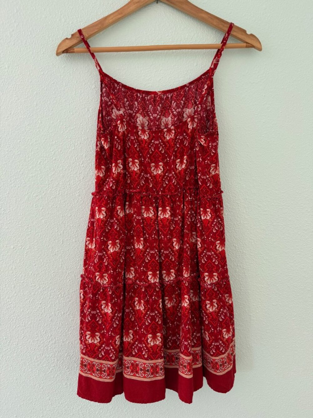 Zesica Red Boho Spaghetti Strap Mini Dress Size Small - Picture 4 of 7